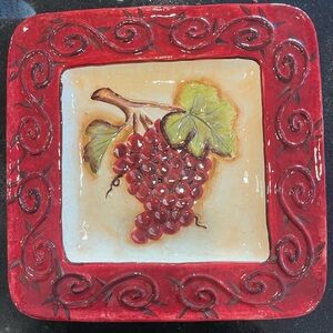 Like NEW, Gorgeous Raised Grape Design, Ceramic Entertaining, Decorative Plate